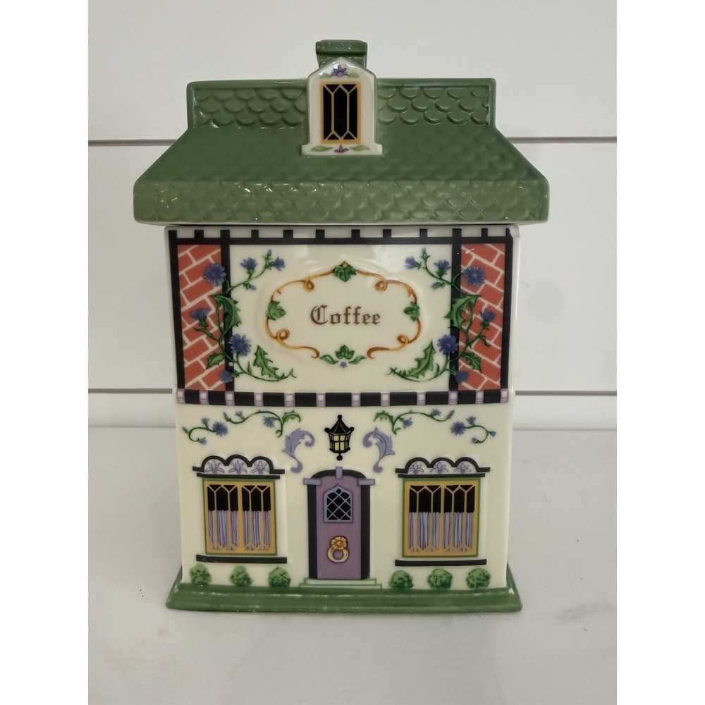 Lenox Canterbury Crossing Coffee Canister 1995 Collectible Fine Porcelain